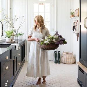 NWOT Madewell Tie-Sleeve Tiered Midi Dress